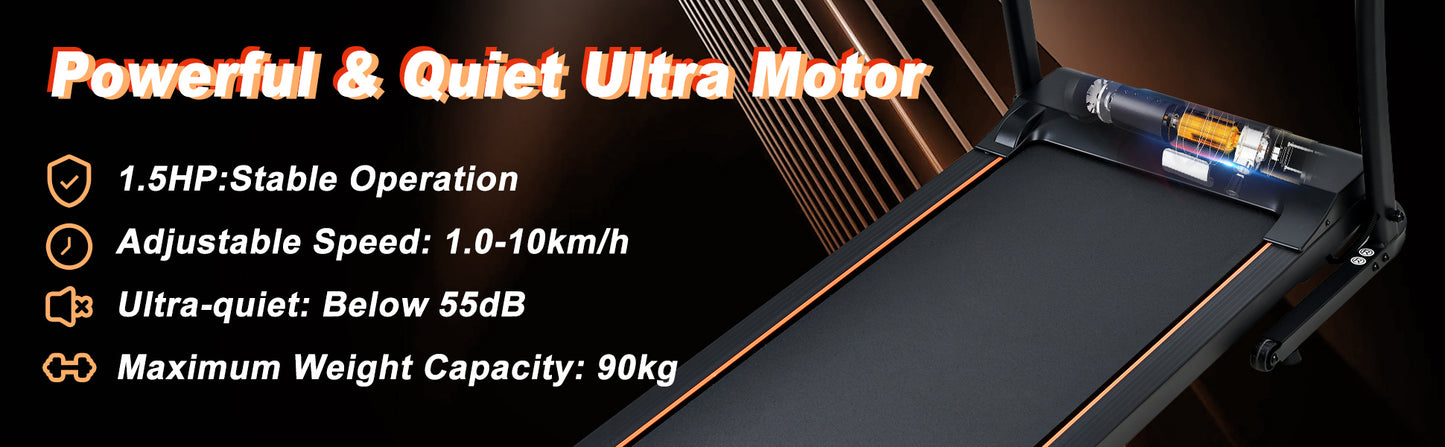 LOOPBAND - 1.5HP Motor - Inklapbaar - Bluetooth - 400x1100mm - Zwart