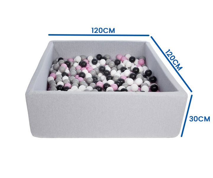 BALLENBAK - 600 ballen - 120x120 cm - wit/roze/grijs/zwart