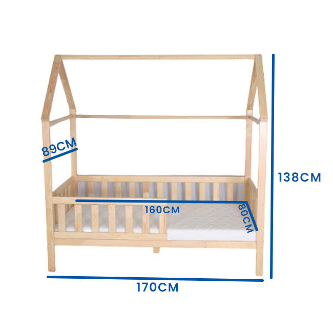 HOUTEN HUISBED - Grenen - 80x160 cm