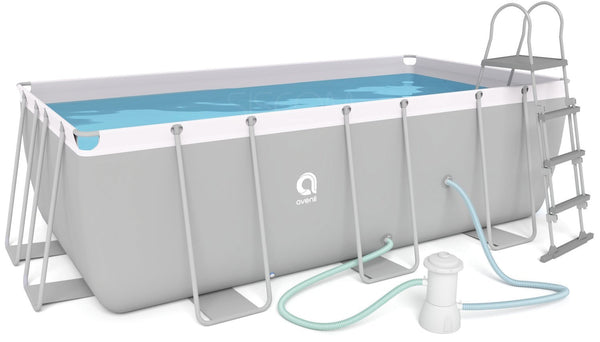 Opzetzwembad - 3-laags PVC, Pomp 2006 l/h - Grijs 400x207x122 cm