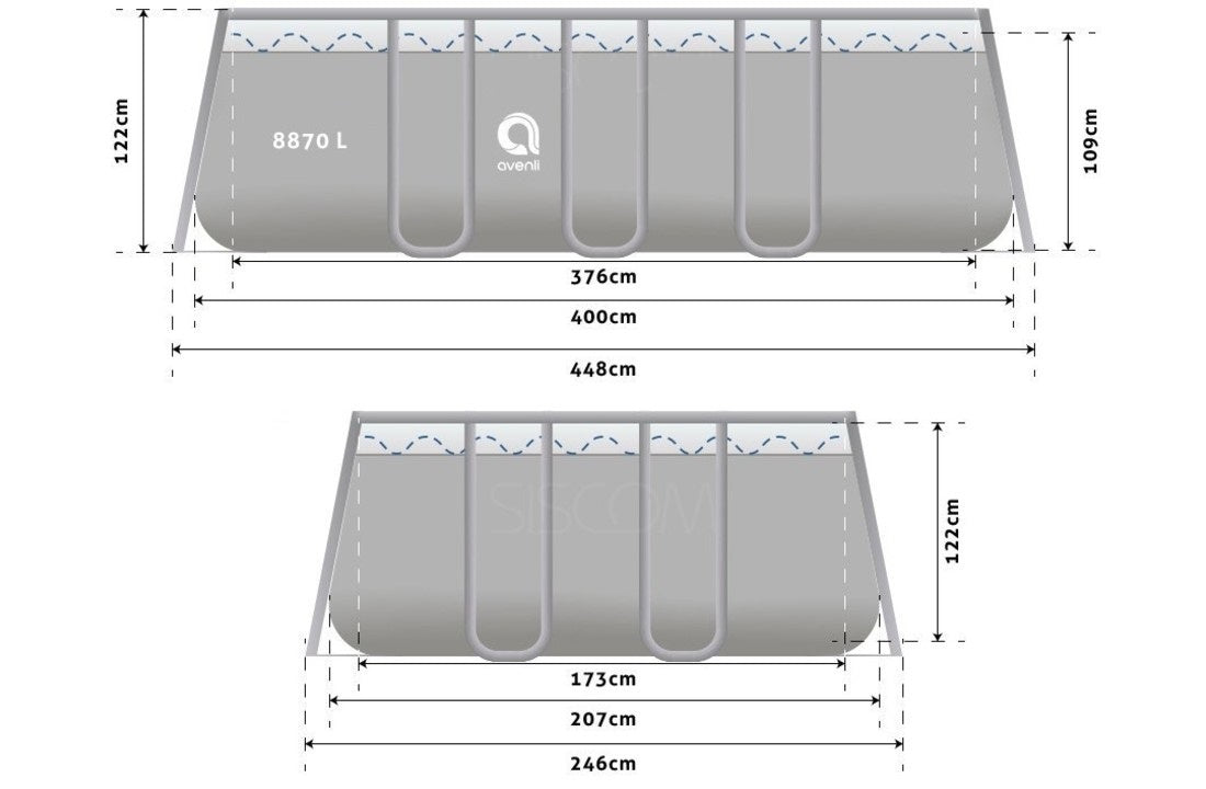 Opzetzwembad - zandfilterpomp 3028 L/h - grijs 400x207x122 cm