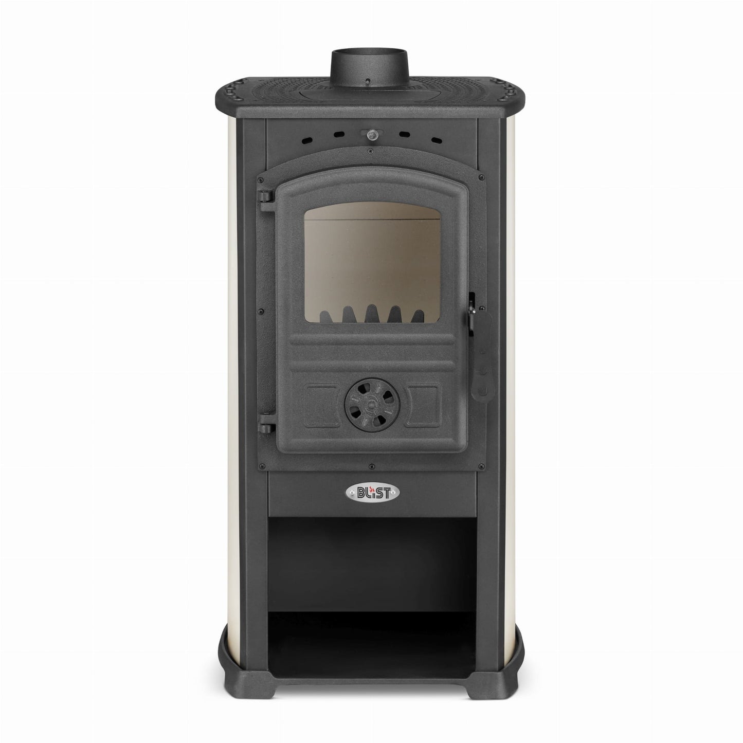 houtkachel - gietijzer - 12kW - zwart