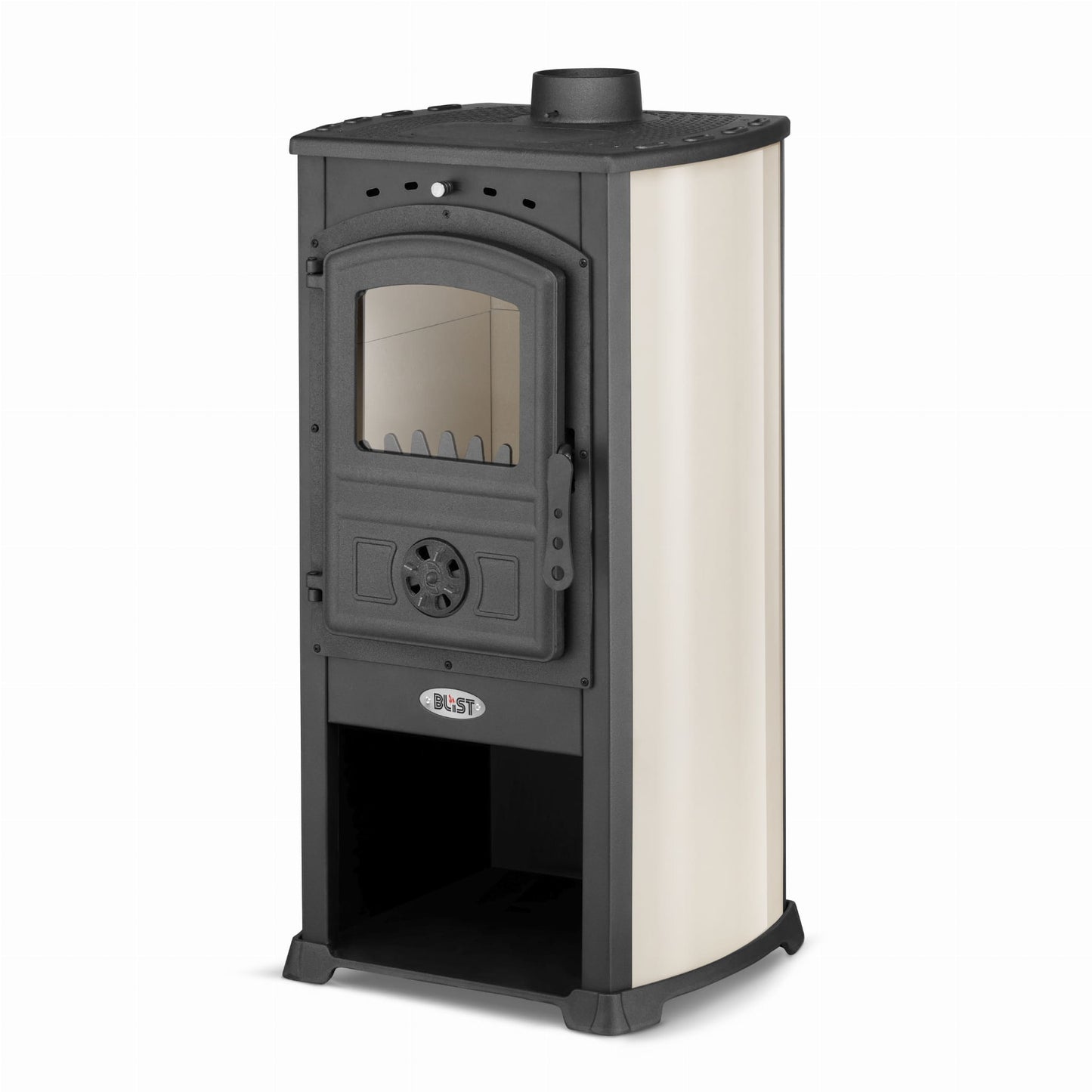 houtkachel - gietijzer - 12kW - zwart