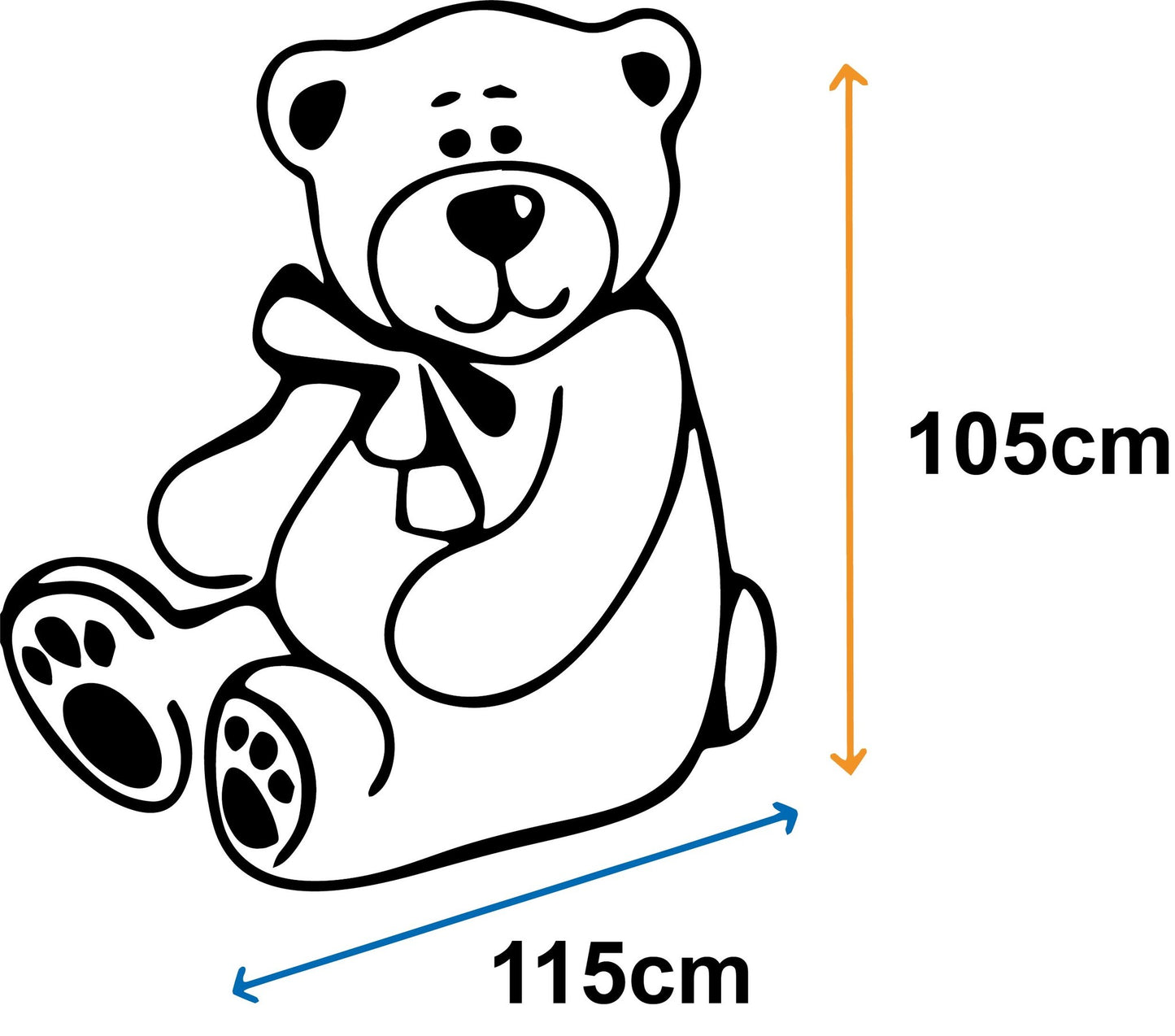 TEDDYBEER - 220cm Anti-Allergie Pluche - Wit