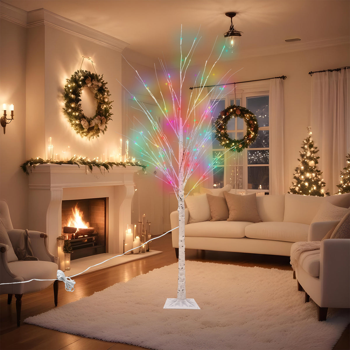 KUNSTBOOM - 180 cm - LED Verlichting - 8 Lichtstanden - Koud Wit