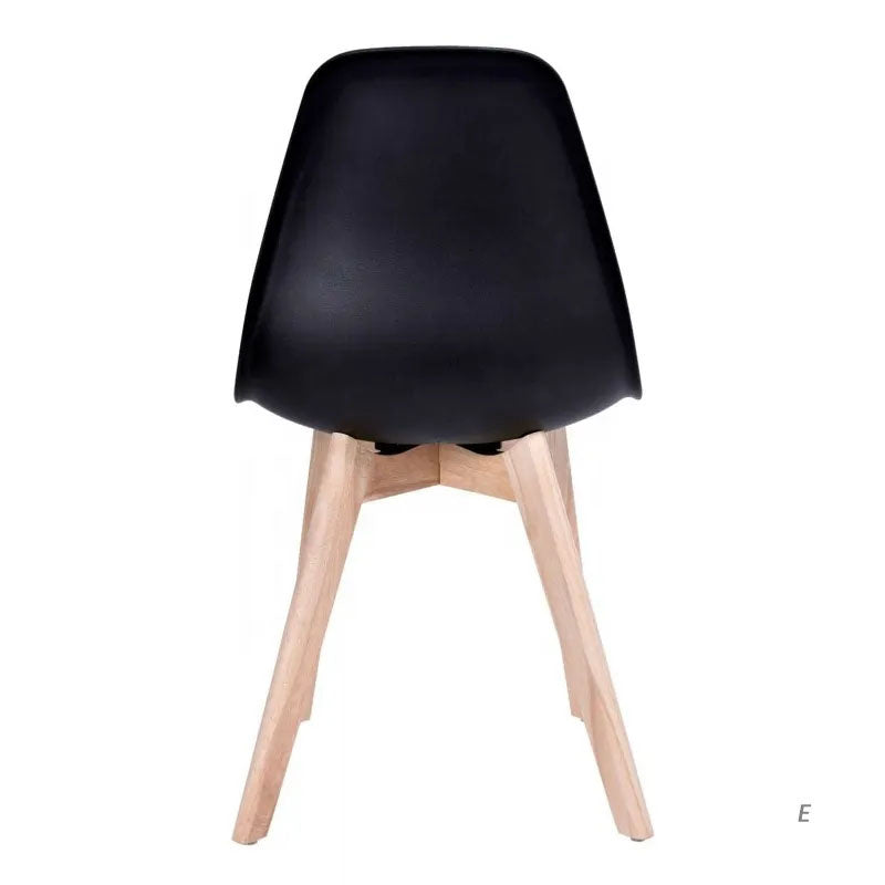 EETKAMERSTOELEN - Set van 2 - Polypropyleen en Beukenhout - Zwart
