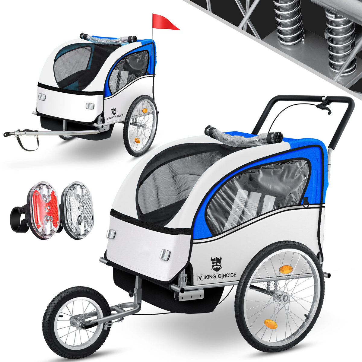 FIETSKAR - multifunctioneel, schokbreker, veiligheidsgordels - blauw