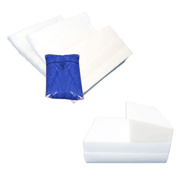 logeermatras - opvouwbaar - met kussens - blauw - 205x70x15 cm