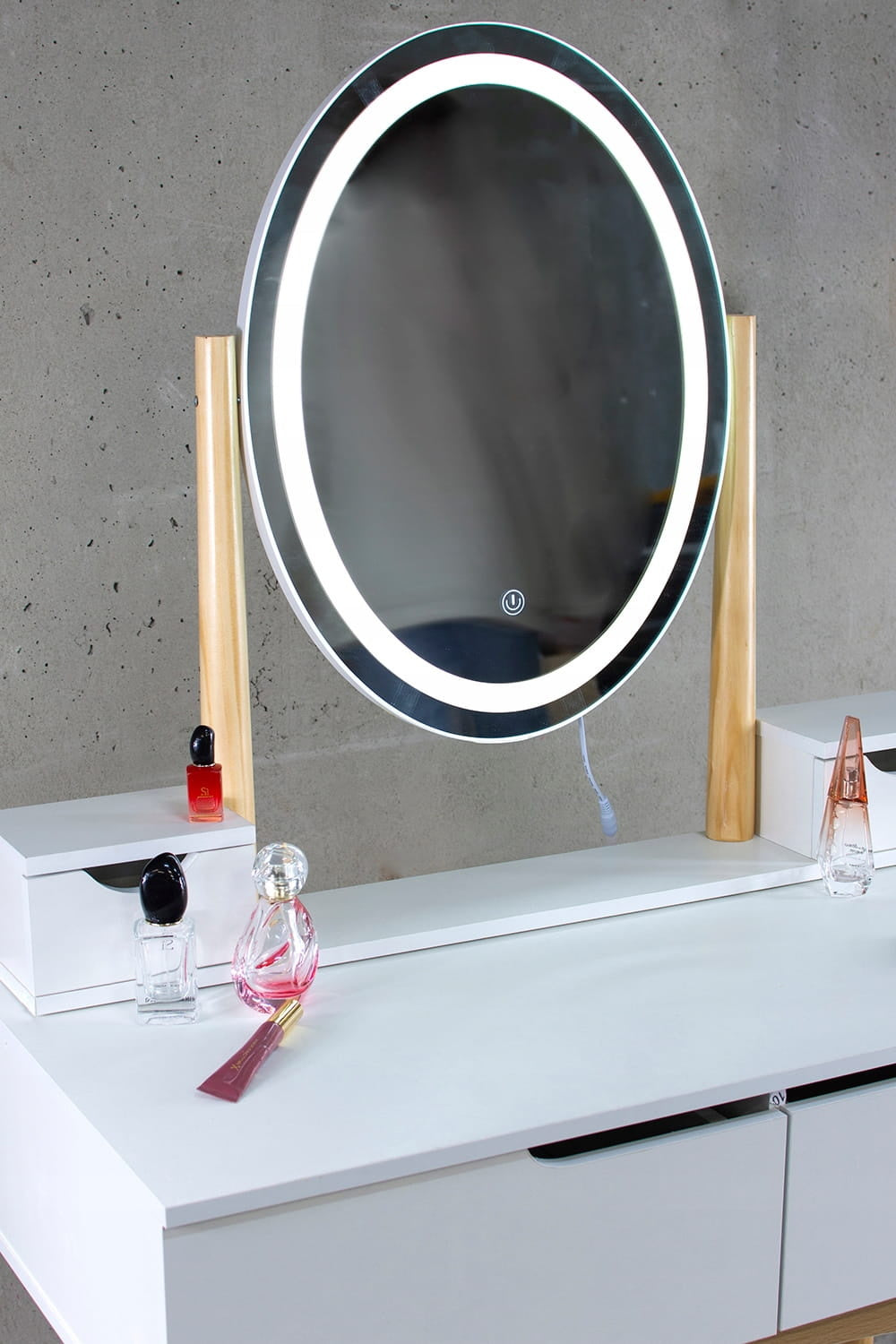 MAKE-UP TAFEL - LED Spiegel 2 Kleuren - Wit