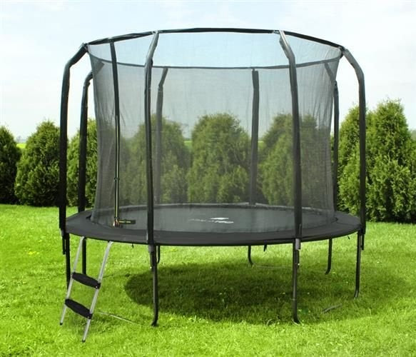 TRAMPOLINE - Veiligheidsnet-Ladder-Max 150kg - Zwart-305cm