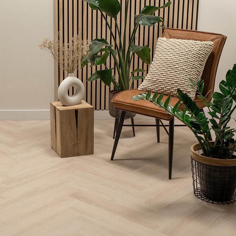 Charlotte - visgraat plak - creme eiken - pvc