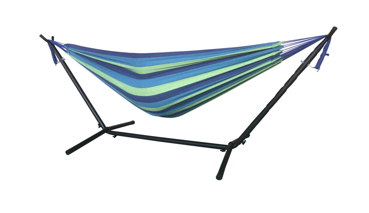HANGMAT - Polyester-Katoen - 2 Persoons - Blauw/Groen