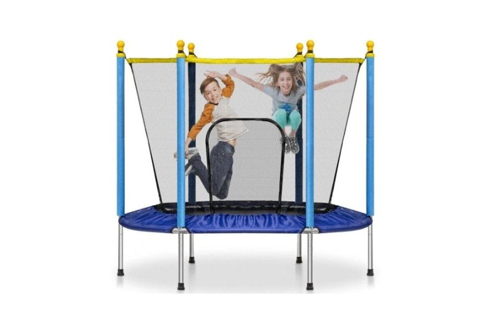 TRAMPOLINE - Veiligheidsnet - Ø 140 cm - Blauw/Geel