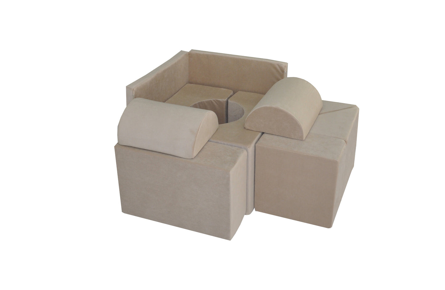 XXL foam blokken set - 9 elementen - beige