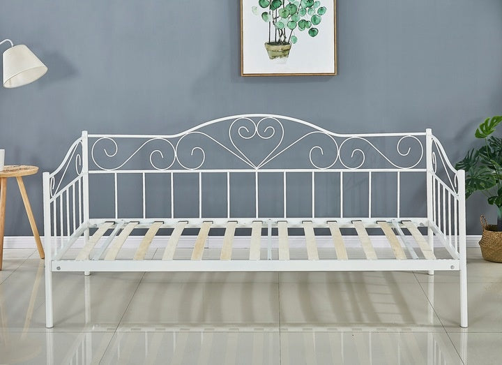 Bedframe - met matras en lattenbodem - wit - 90x200 cm
