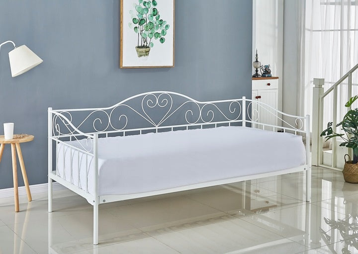 Bedframe - met matras en lattenbodem - wit - 90x200 cm