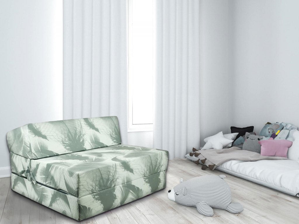 Opvouwbaar matras - luxe foam vulling - groen/wit - 200x90x15 cm