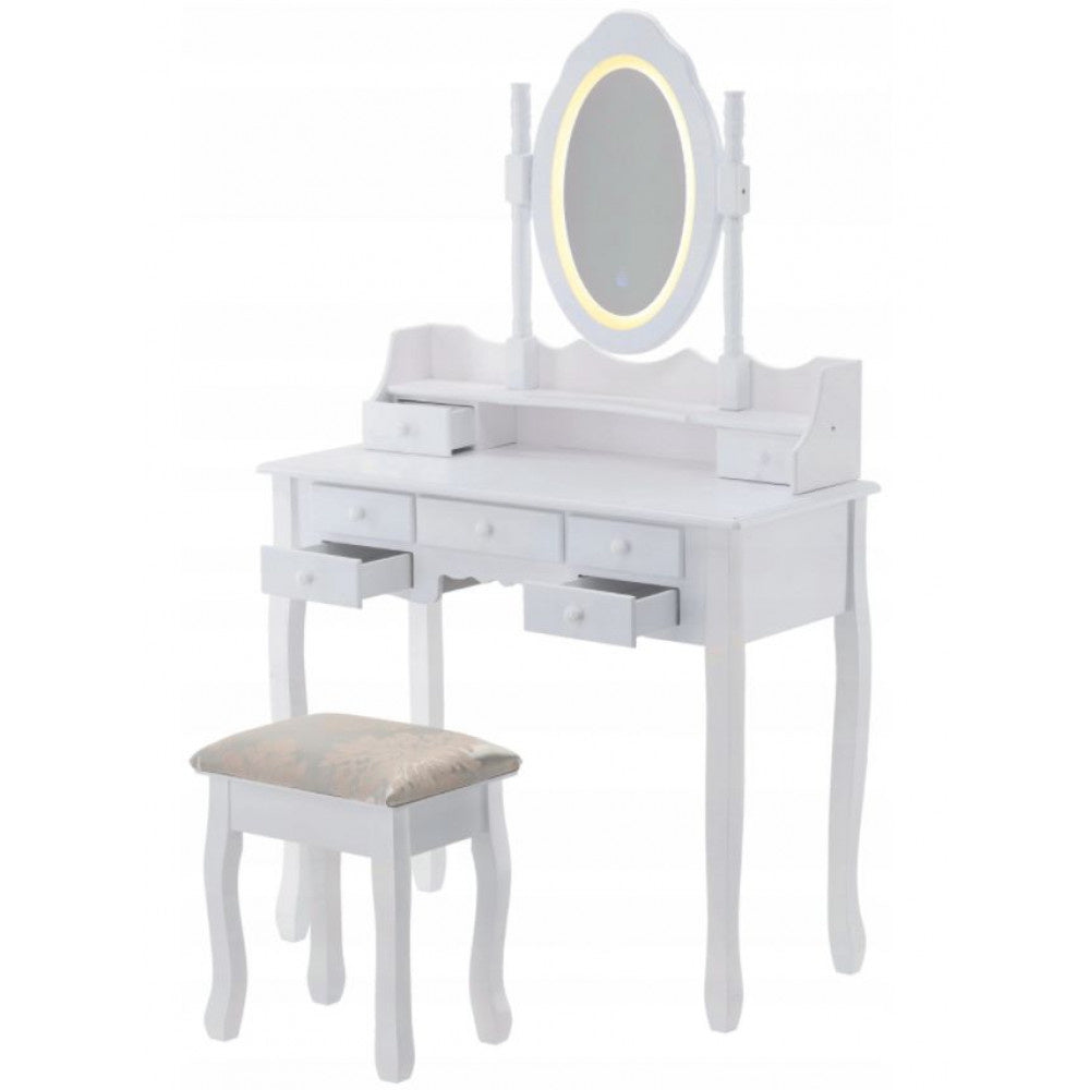 Kaptafel - LED Verlichting-7 Lades - Wit