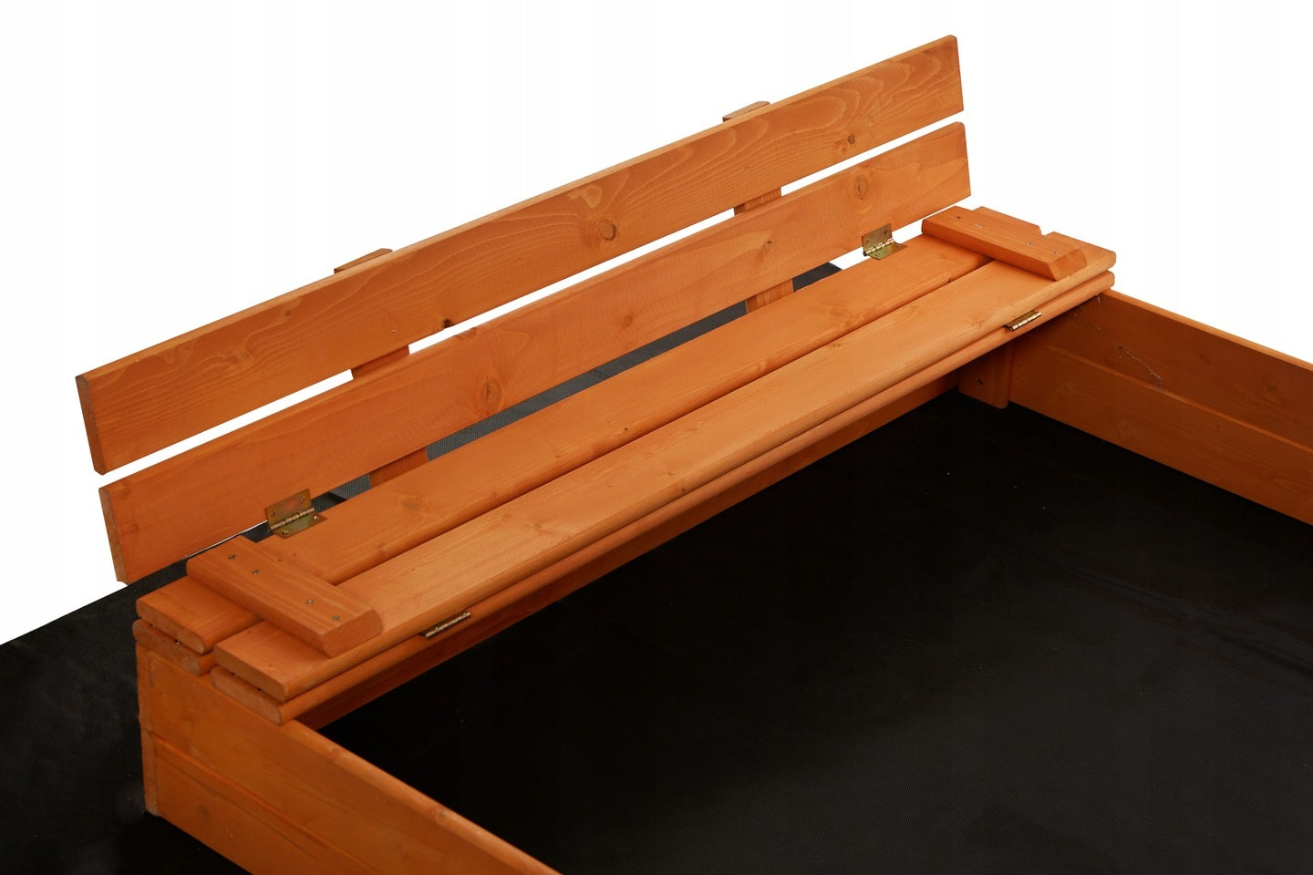 Zandbak - geïmpregneerd naaldhout met luifel en bankjes - 120x120x120 cm - hout/blauw/wit