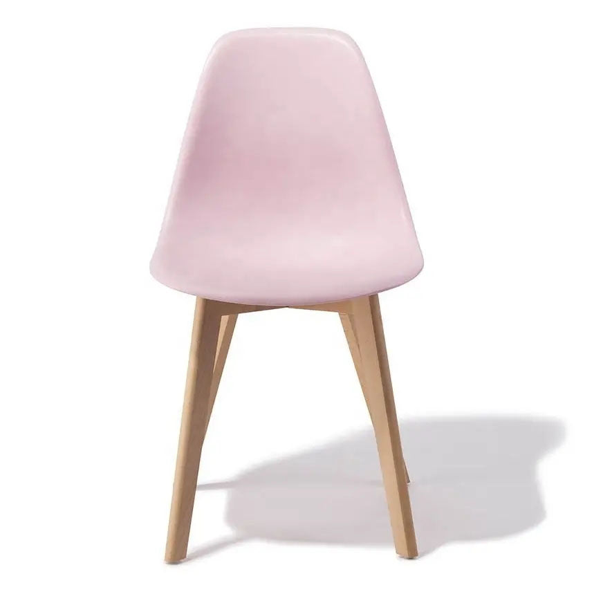 EETKAMERSTOELEN - Set van 4, polypropyleen, beukenhout - Roze