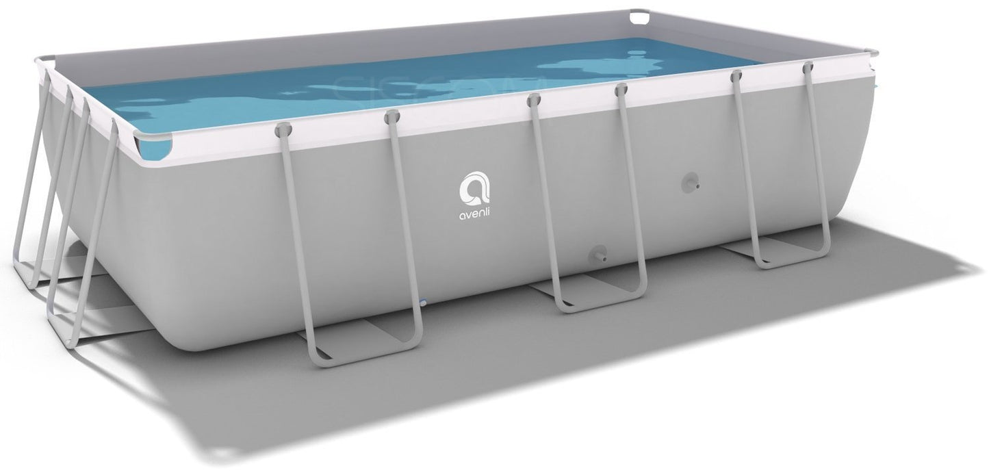 Opzetzwembad - zandfilterpomp 3028 l/h - grijs 400x200x99 cm