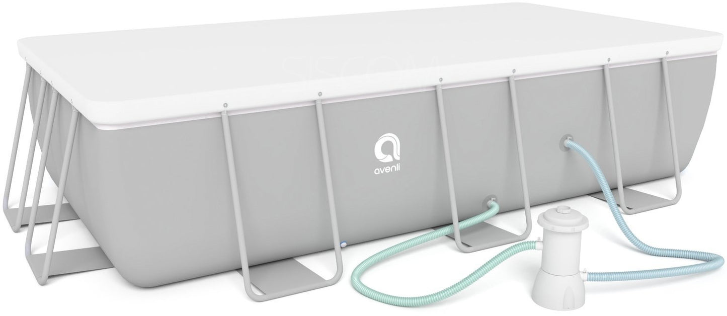 Opzetzwembad - 7020L 3-laags PVC met pomp - Grijs 400x200x99cm