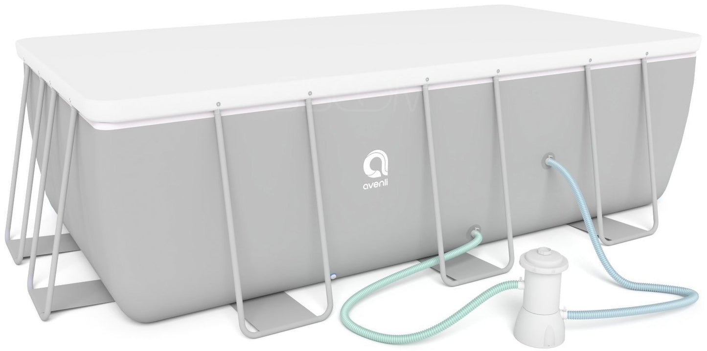 Opzetzwembad - 3-laags PVC, Pomp 2006 l/h - Grijs 400x207x122 cm