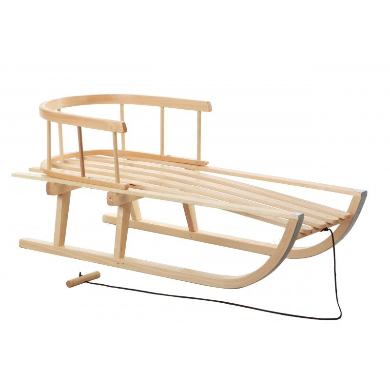 Houten slee - metalen geleiders - 84 cm