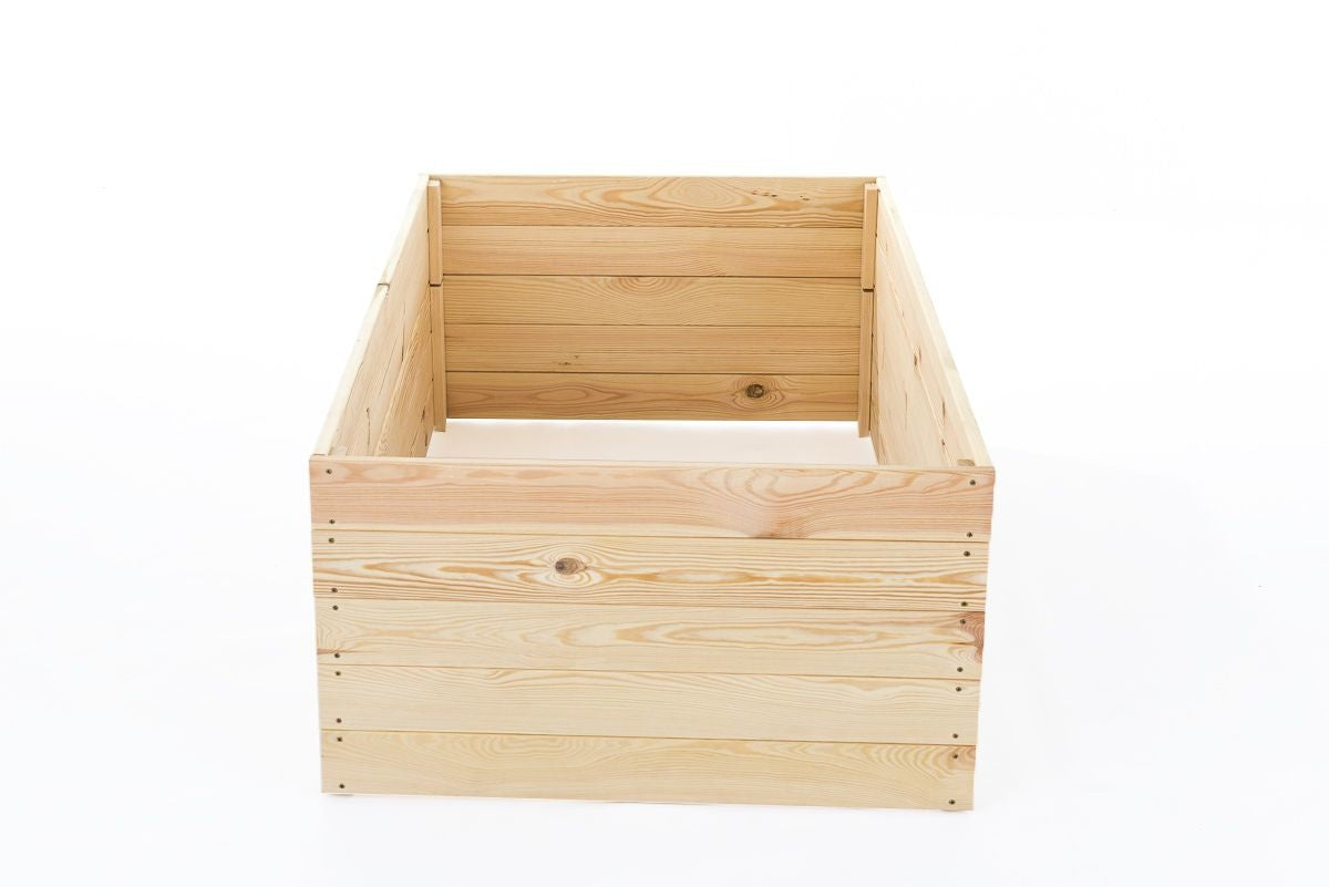 MOESTUINBAK - Hout met Gronddoek - 120x100x18 cm