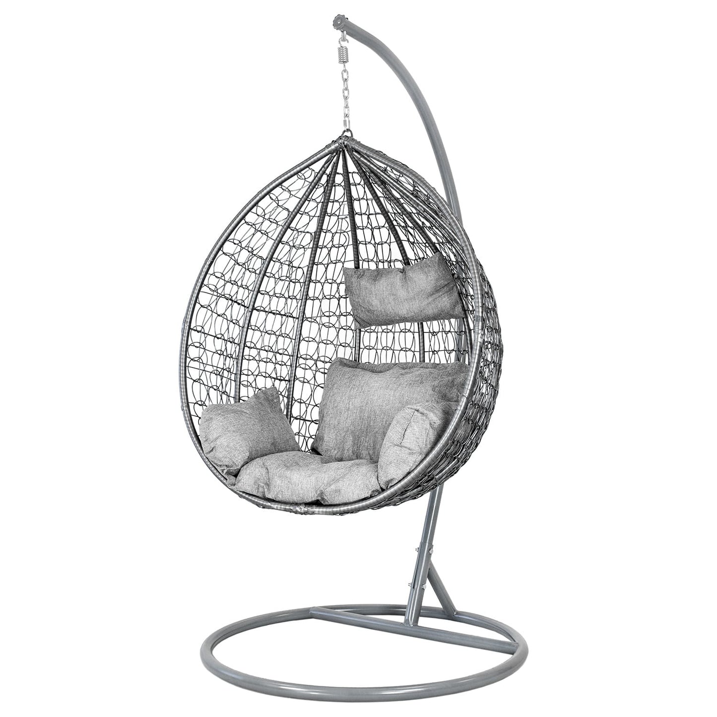 HANGSTOEL - Staalconstructie met Grijze Kussens - Grijs