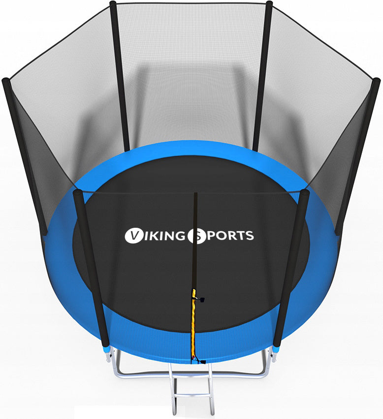 Trampoline - veiligheidsnet & ladder - 244 cm blauw/zwart