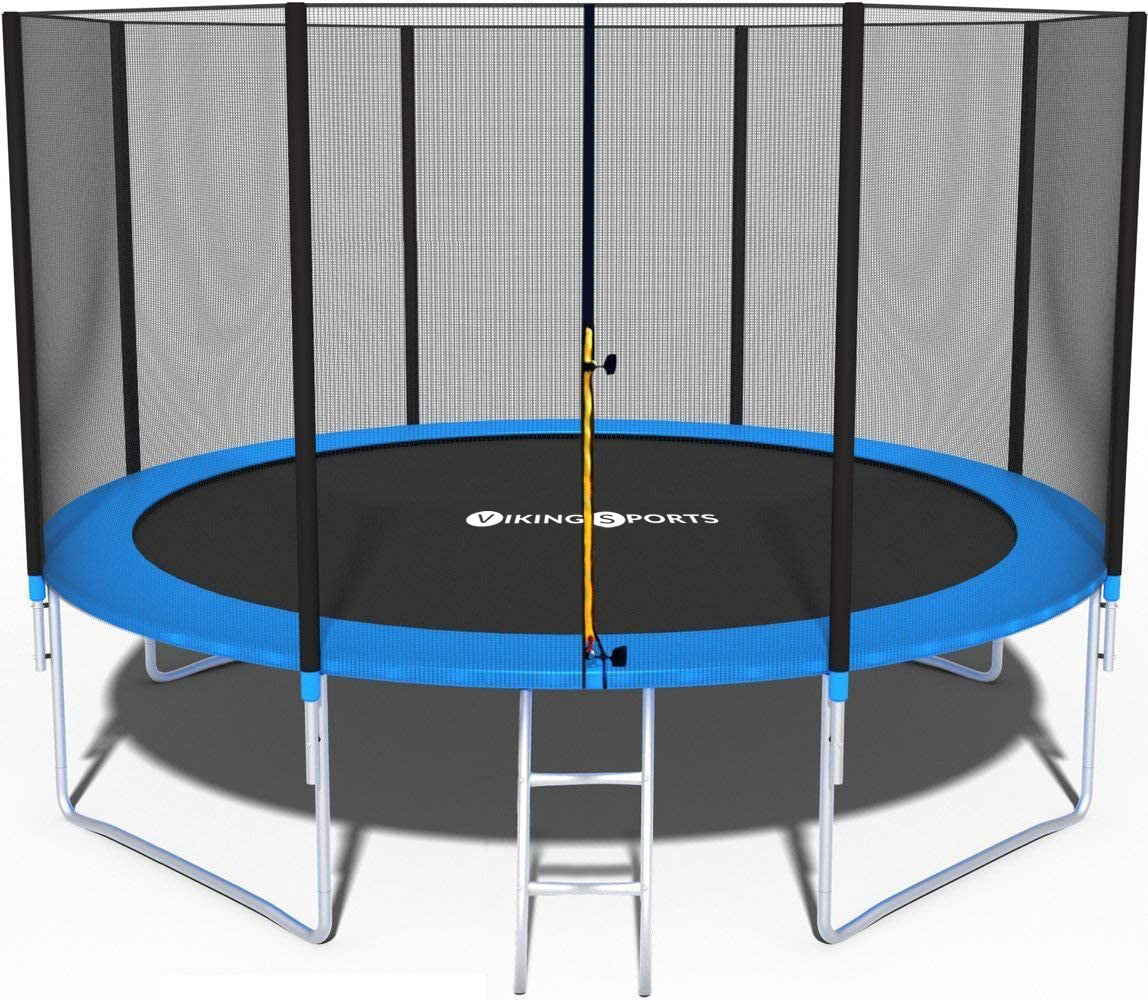 Trampoline - veiligheidsnet-ladder-150 kg - blauw-404 cm
