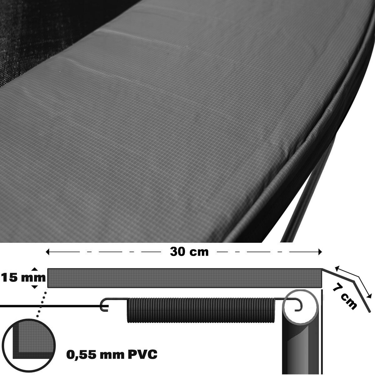 trampoline rand - robuust pvc/pe - groen 366 cm