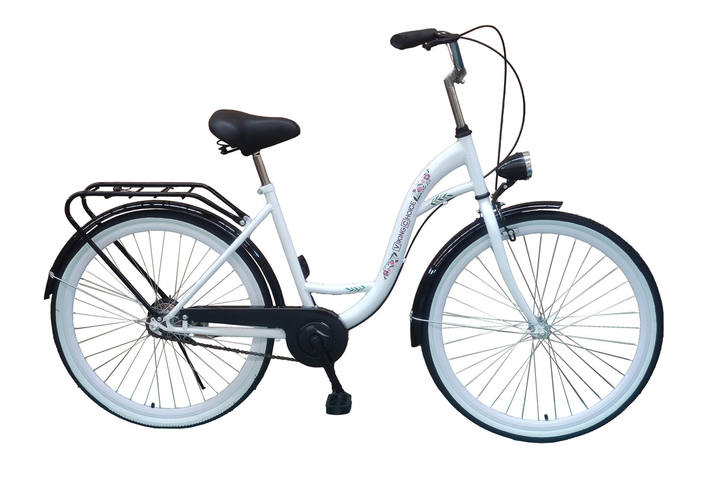 meisjesfiets - 26 inch - staal - wit/zwart