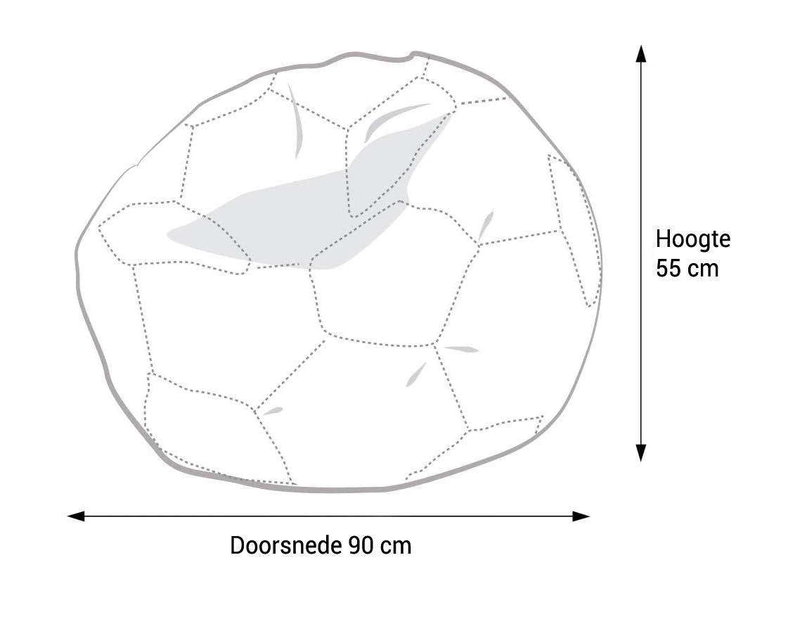 VOETBAL ZITZAK - Eco-leer - Polystyreen Vulling - Zwart Wit