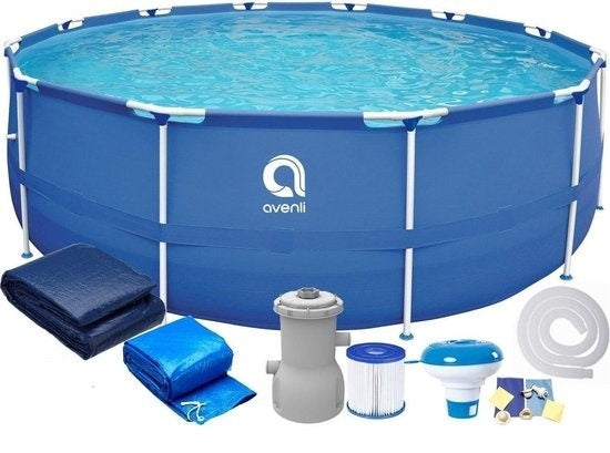 Opzetzwembad - 420 cm Diameter, 84 cm Hoogte, 9495 Liter, Pomp 2006 l/h - Blauw
