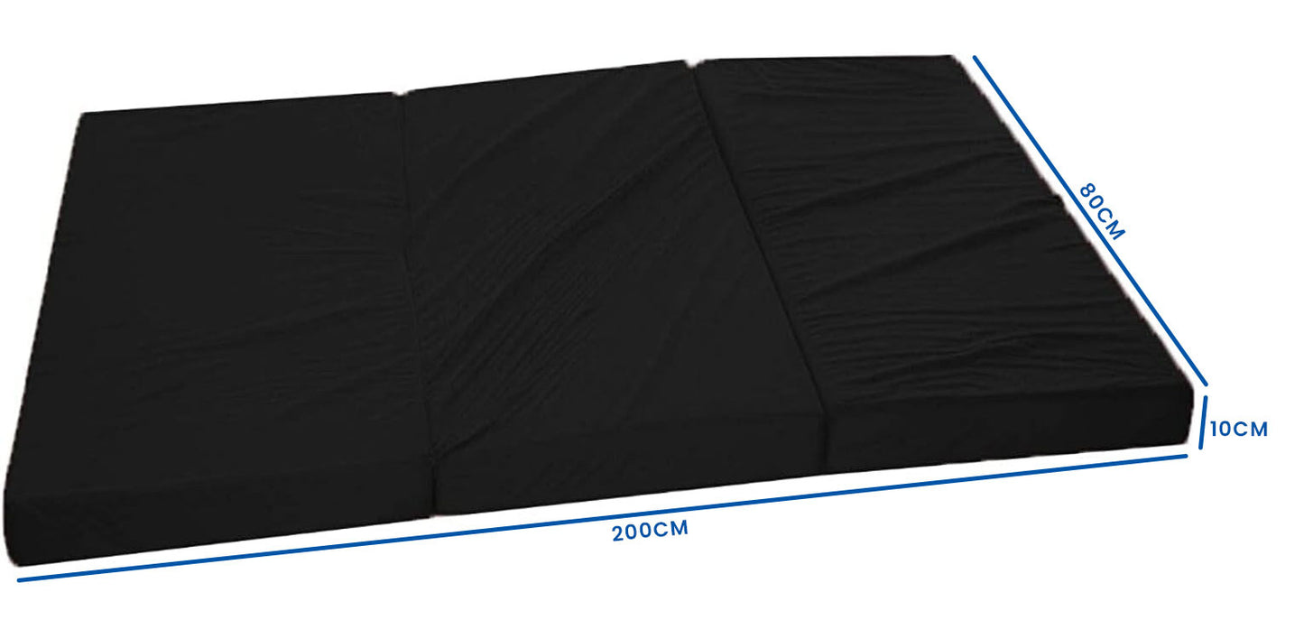 Logeermatras - Opvouwbaar en Comfortabel - Zwart 200x80x10 cm