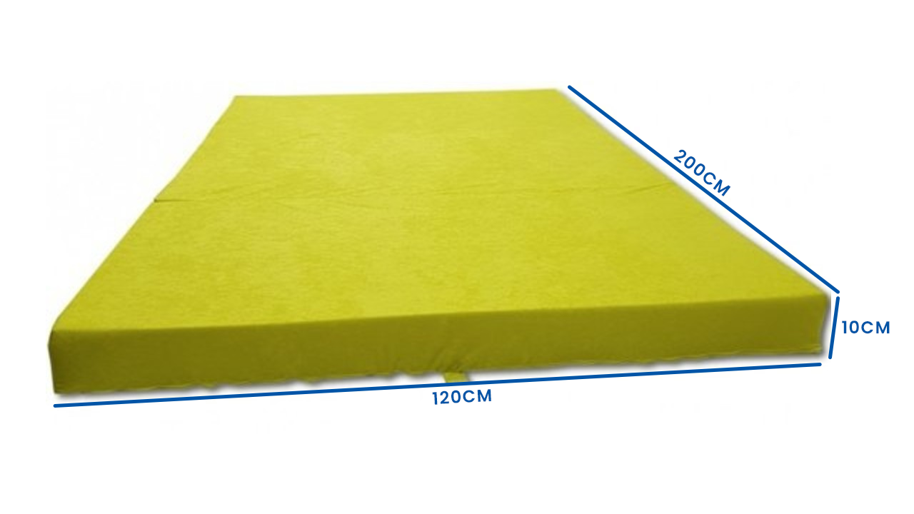 Logeermatras - Opvouwbaar, Comfortabel, Wasbare Hoes - Groen 200x120x10 cm