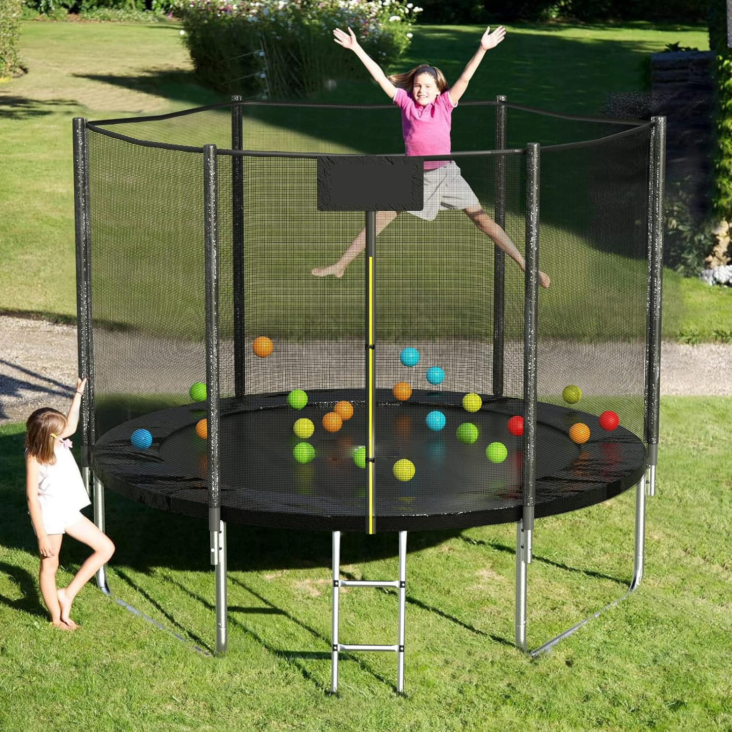 trampoline randafdekking - pvc en pe materiaal - 244 cm zwart