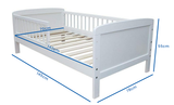 KINDERBED - Inclusief lattenbodem en uitvalbeveiliging - Wit/140x70 cm