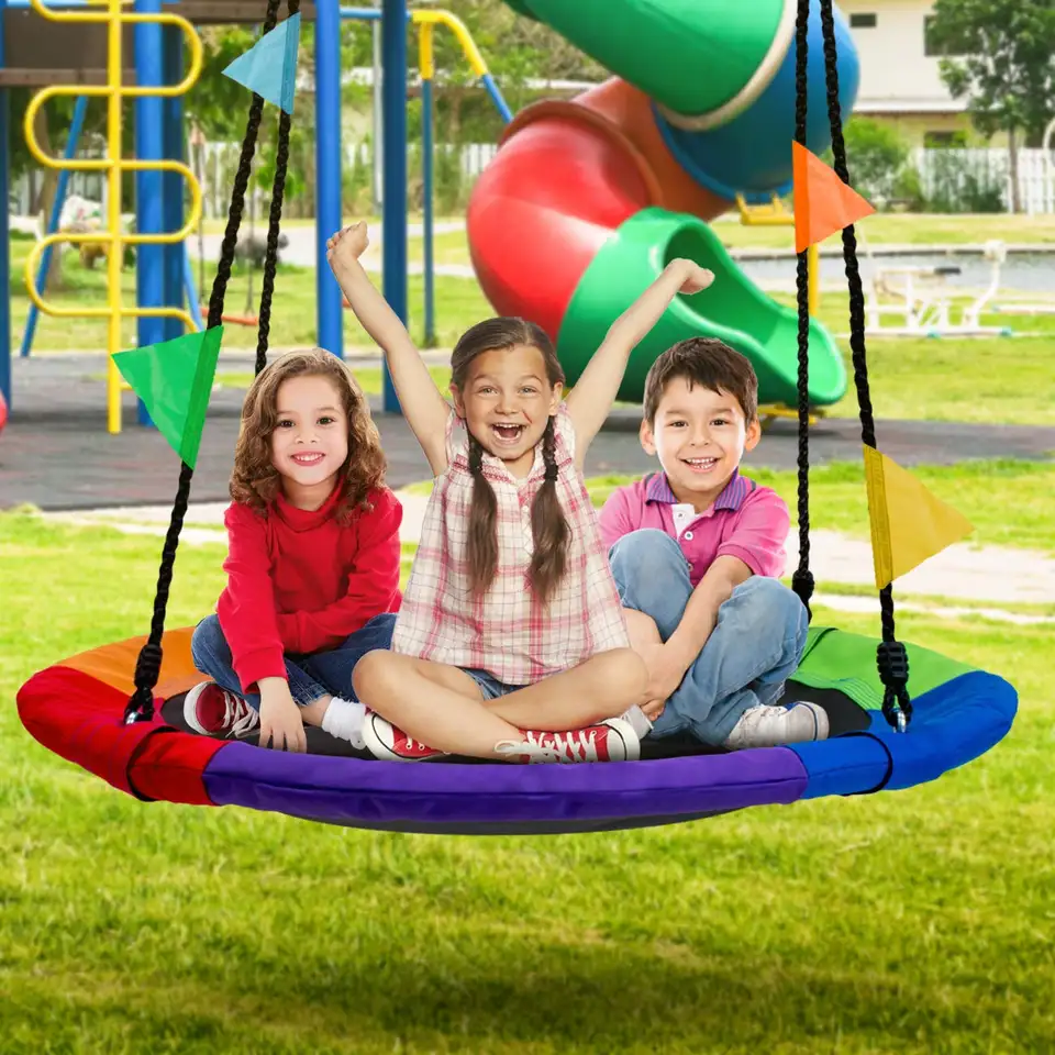 Nestschommel - 100 cm Diameter - Regenboog Multikleur