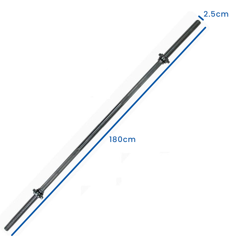 Halterstang - 180 cm Lengte - Max 150 kg - Verchroomd Staal