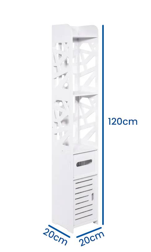 KAST - Semi-open - 5 planken - Wit - 120x20x20 cm
