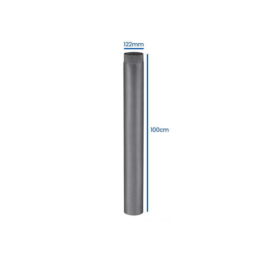 Kachelpijp - 120mm Diameter - 100cm Lengte - Zwart