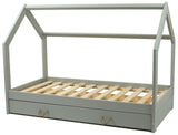 KINDERBED - Houten Huisvorm Met Lade - 80x160 cm