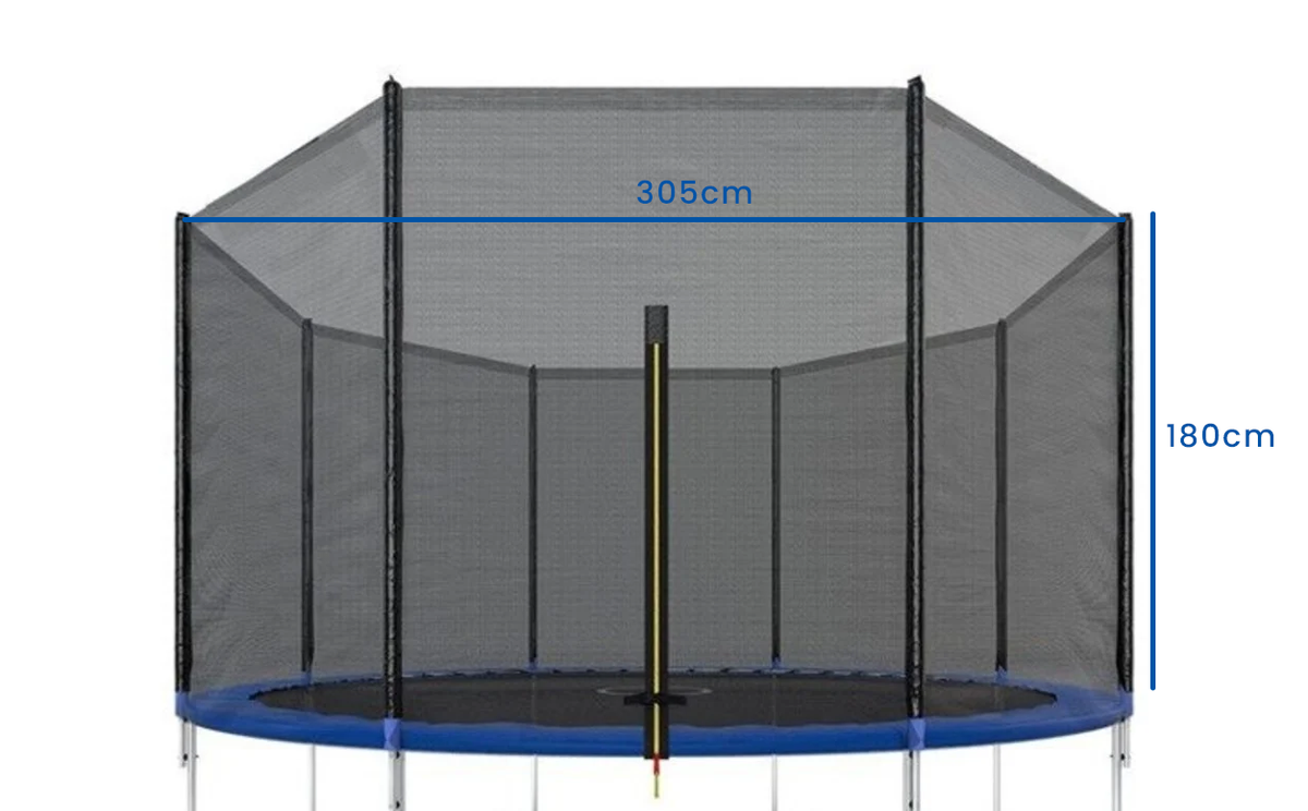 Trampoline net - weersbestendig 6 palen - 305 cm