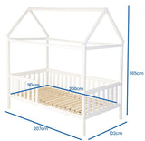HUISBED - ecologisch vurenhout - wit - 200x90 cm