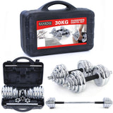 Dumbellset - 30 kg Chroom Gietijzer - Chroom