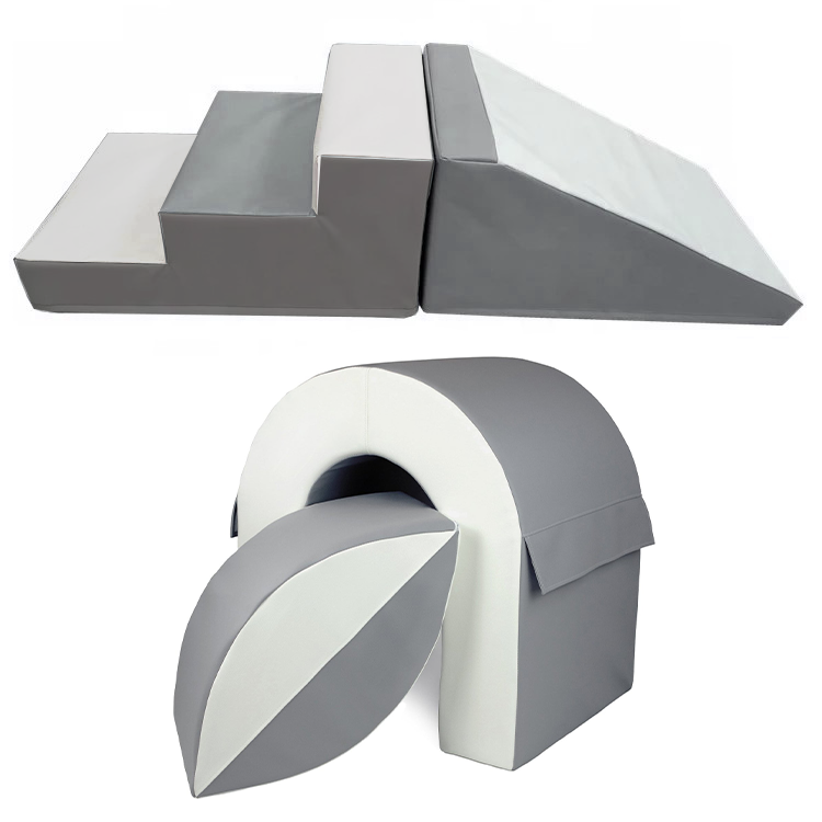 FOAM BLOKKEN BRUGSET - 4 elementen, 65 cm hoog - wit, grijs