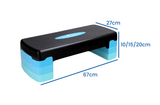 AEROBIC STEP - Verstelbaar 10/15/20 cm - Zwart/Blauw - 67x27 cm